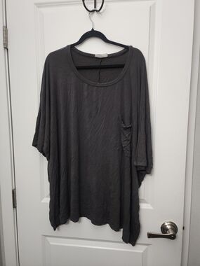 3/$25 Zenana Outfitters Oversized Pocket Tunic - Charcoal